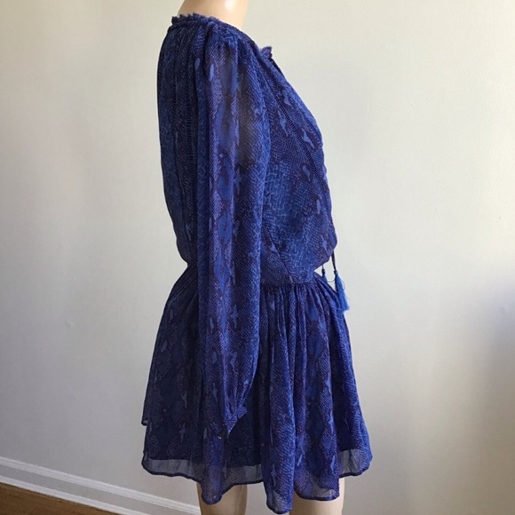 NWOT Banana Republic Snakeskin Print Long Sleeve Mini Boho Dress - Picture 10 of 15